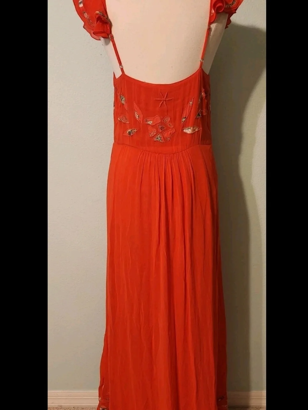 Red Floral Tie-Front Maxi Dress Red/coral - Picture 3 of 8